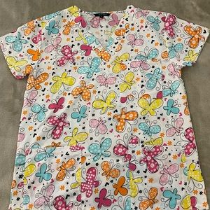 Just Love Butterfly Scrub Top